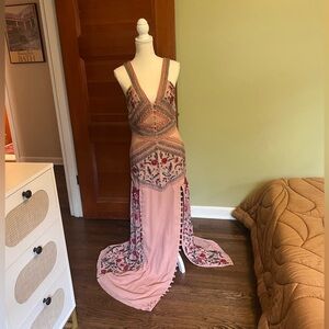 Beaded Gown with Slit Size 8